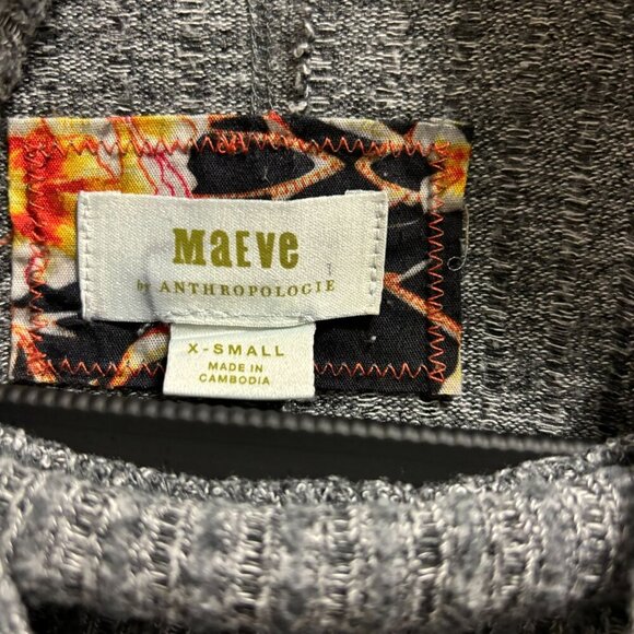 Maeve By Anthropologie Womens Gray Ribbed Cowl Neck Sweater XS Oversized - Picture 7 of 10